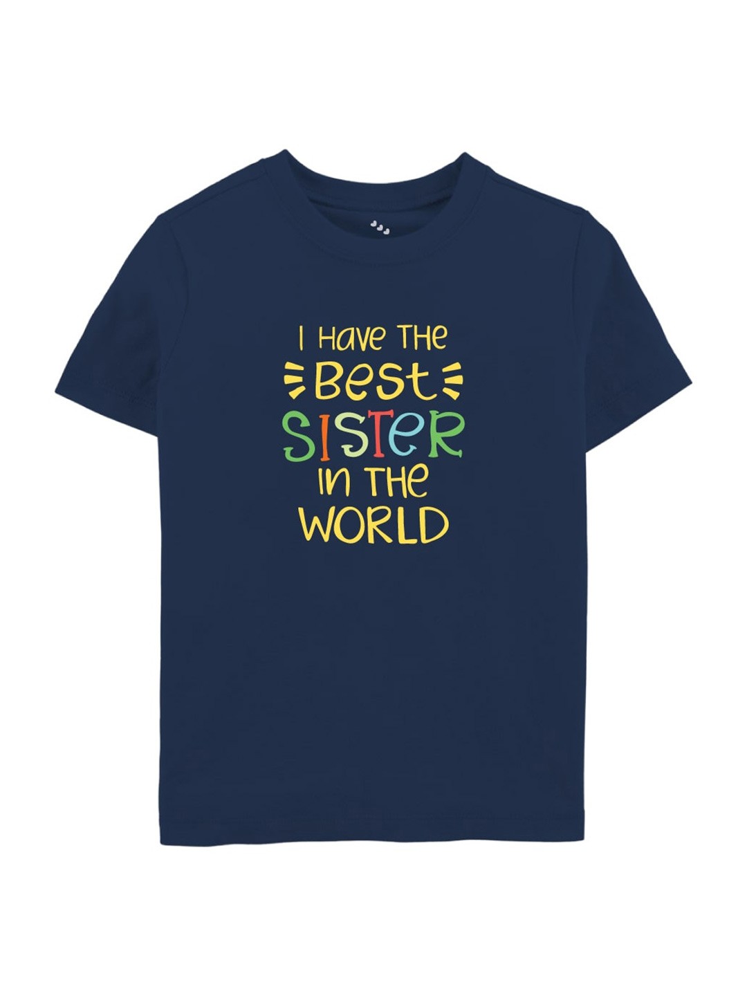 

Zeezeezoo Kids Navy Blue I Have The Best Sister Printed Pure Cotton T-shirt