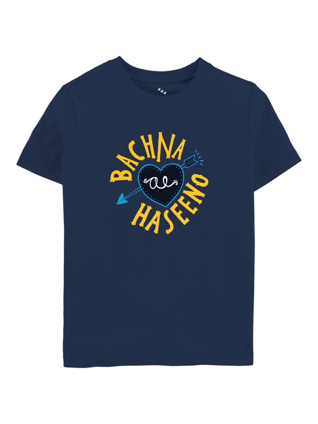 

Zeezeezoo Kids Navy Blue Typography Printed Cotton T-shirt