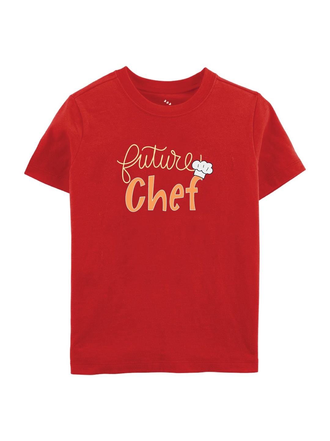 

Zeezeezoo Kids Red Typography Printed Cotton T-shirt