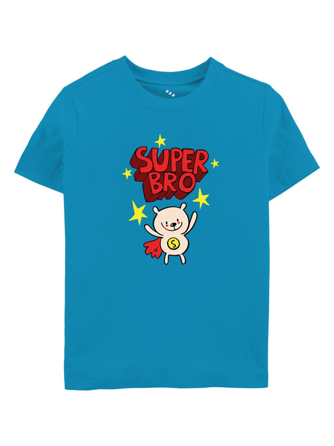 

Zeezeezoo Kids Blue Super Bro Printed Pure Cotton T-shirt