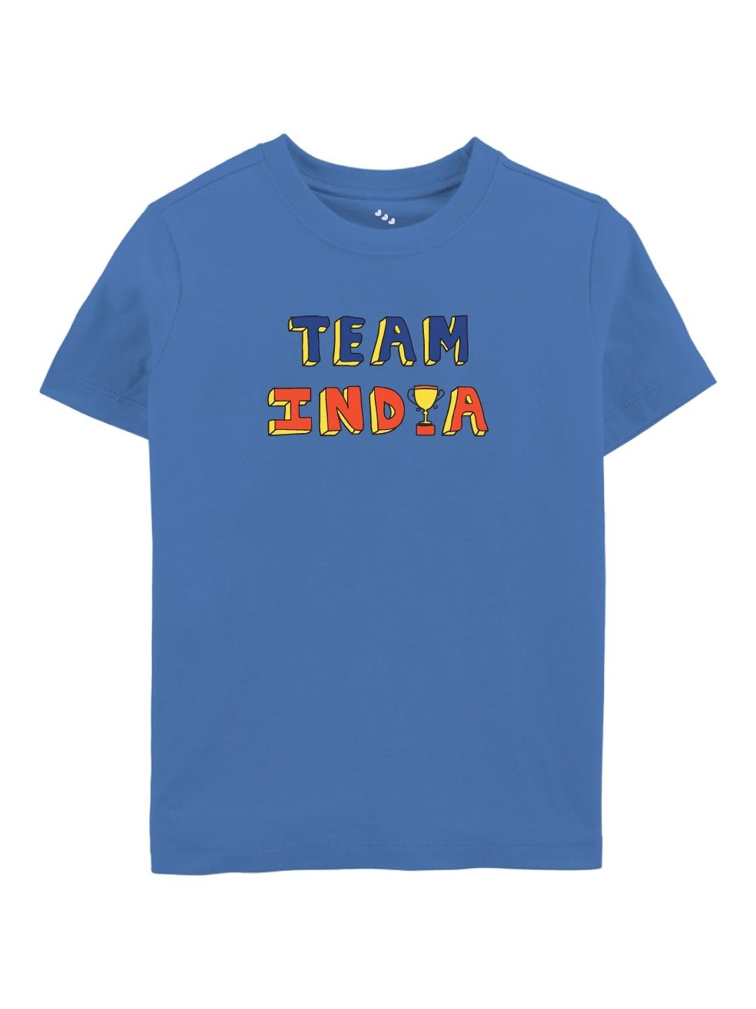 

Zeezeezoo Kids Blue Typography Printed Pure Cotton T-shirt