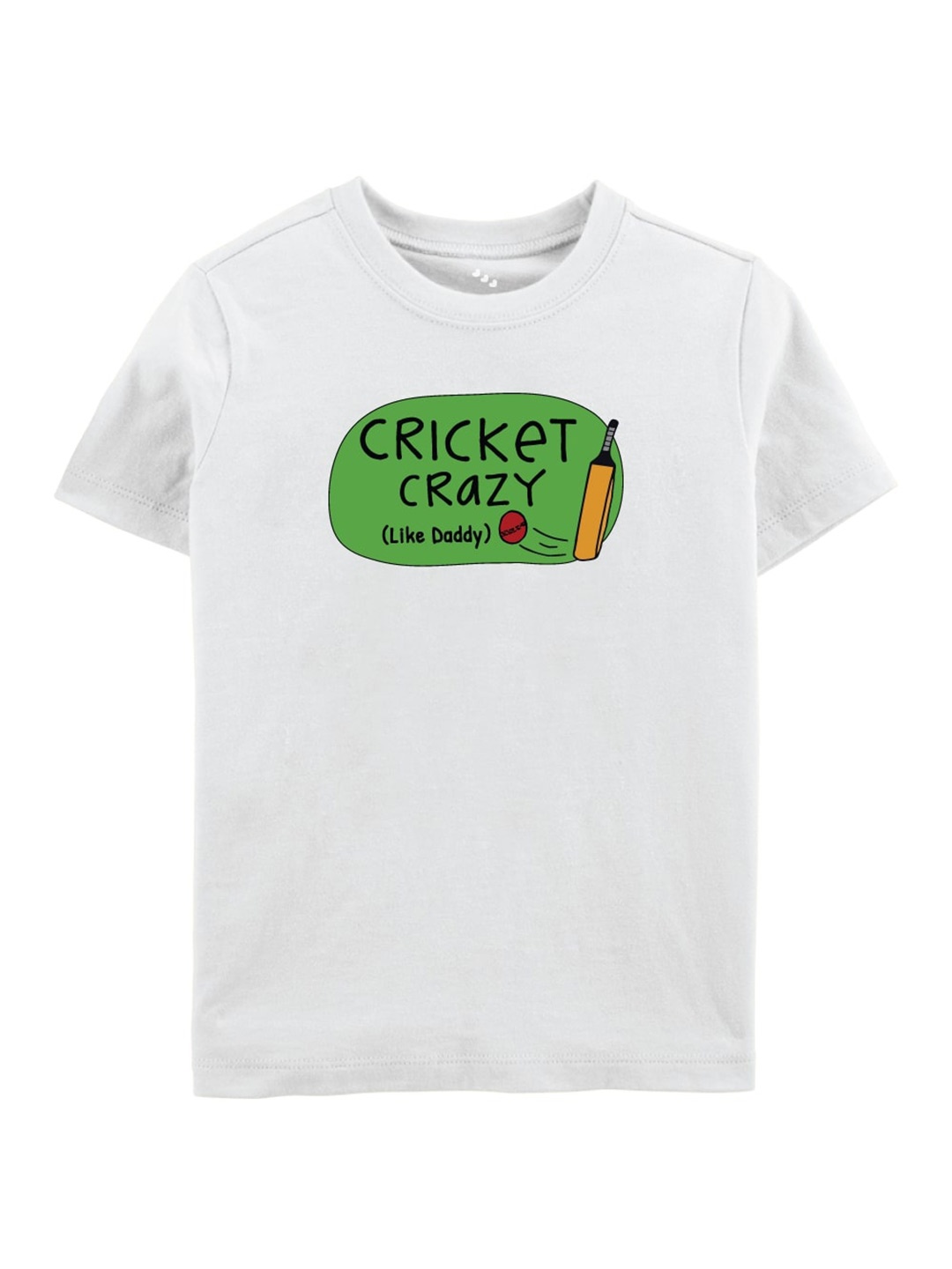 

Zeezeezoo Kids White Cricket Crazy Printed Pure Cotton T-shirt