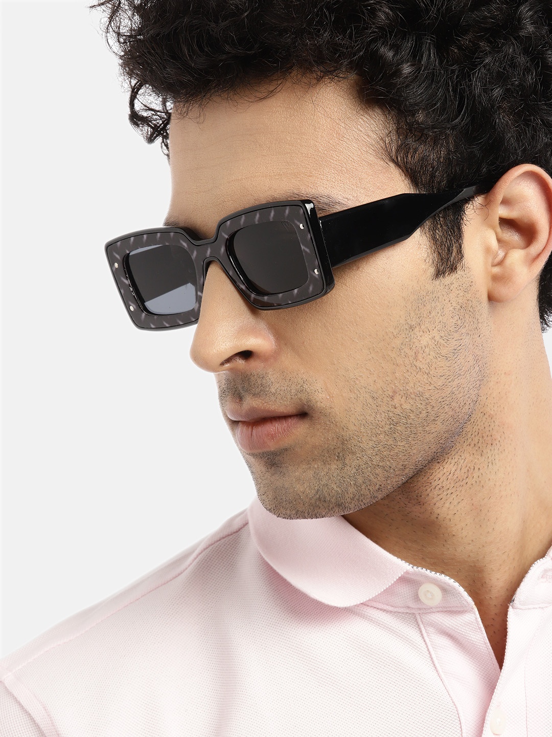 

Voyage Unisex Black Lens & Black Square Sunglasses with UV Protected Lens