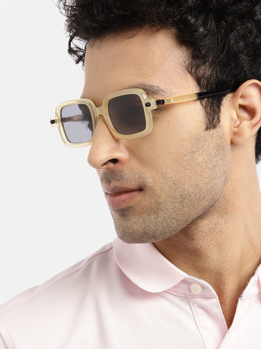 

Voyage Unisex Black Lens & White Square Sunglasses with UV Protected Lens
