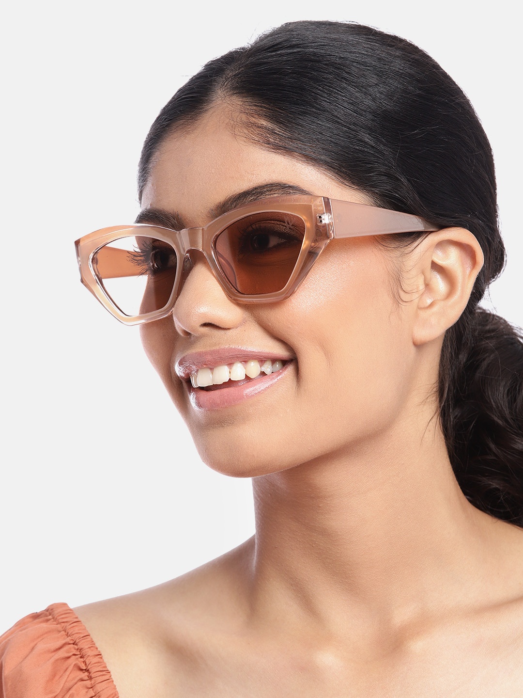 

Voyage Women Brown Lens & Brown Cateye Sunglasses with UV Protected Lens