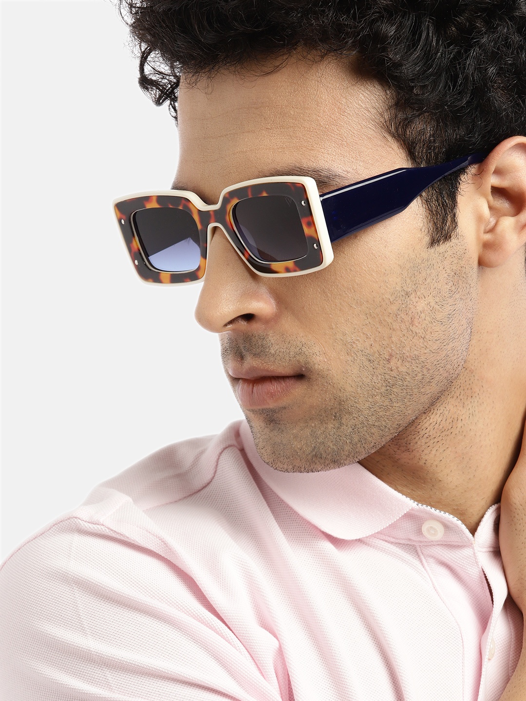

Voyage Unisex Black Lens & Black Square Sunglasses with UV Protected Lens, Blue