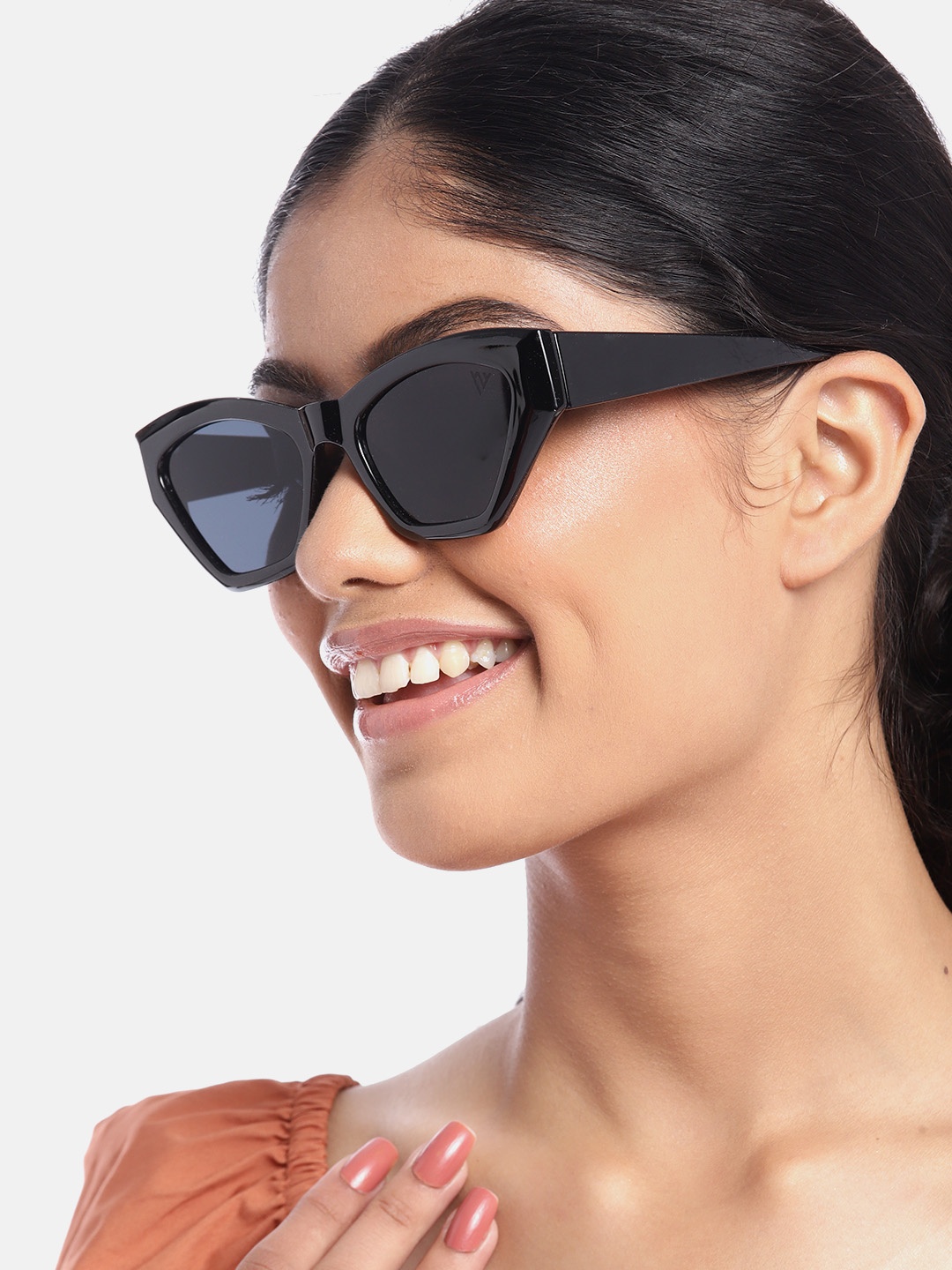 

Voyage Women Black Lens & Black Cateye Sunglasses with UV Protected Lens