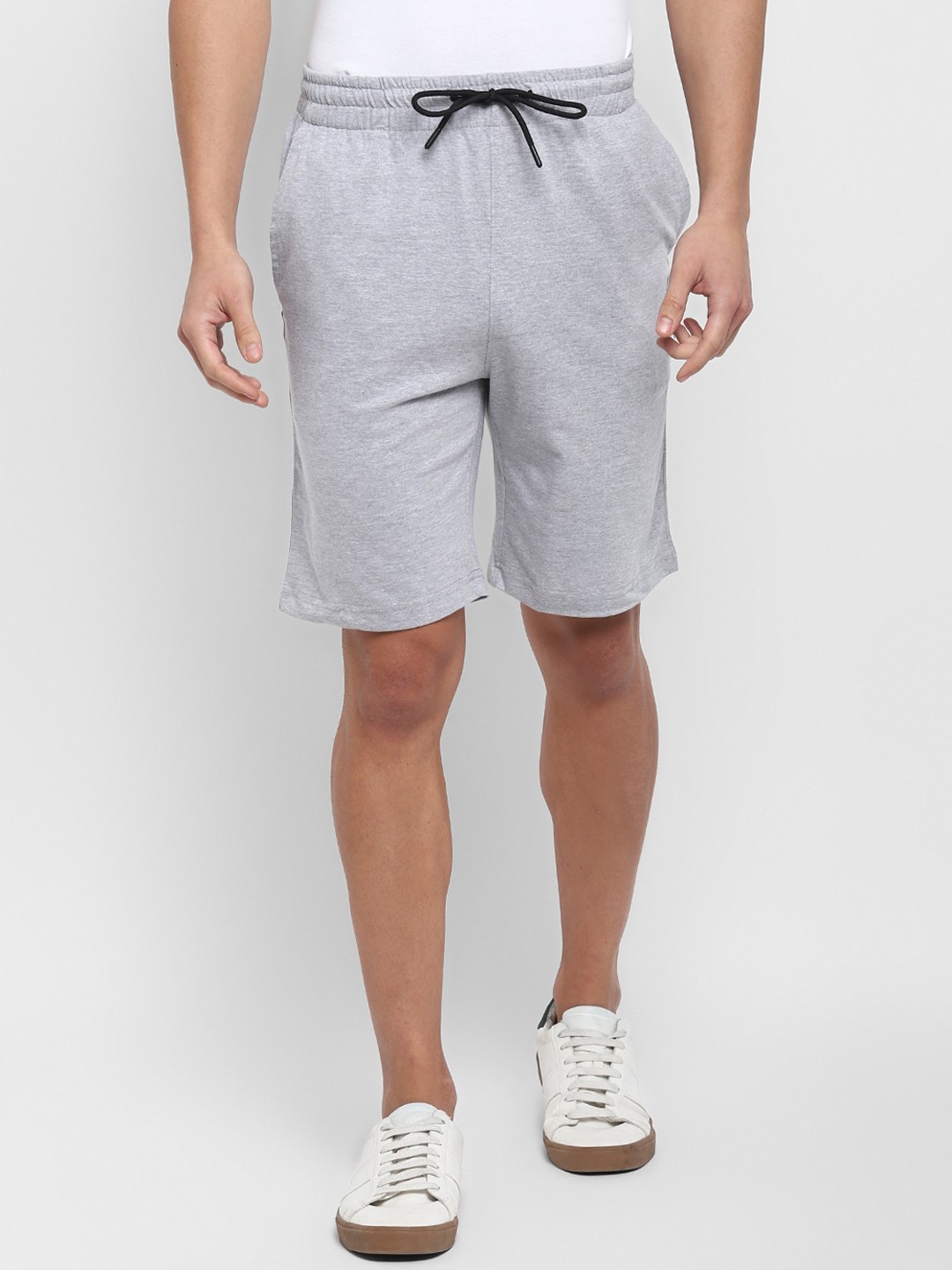 

Turtle Men Grey Melange Slim Fit Training or Gym Shorts