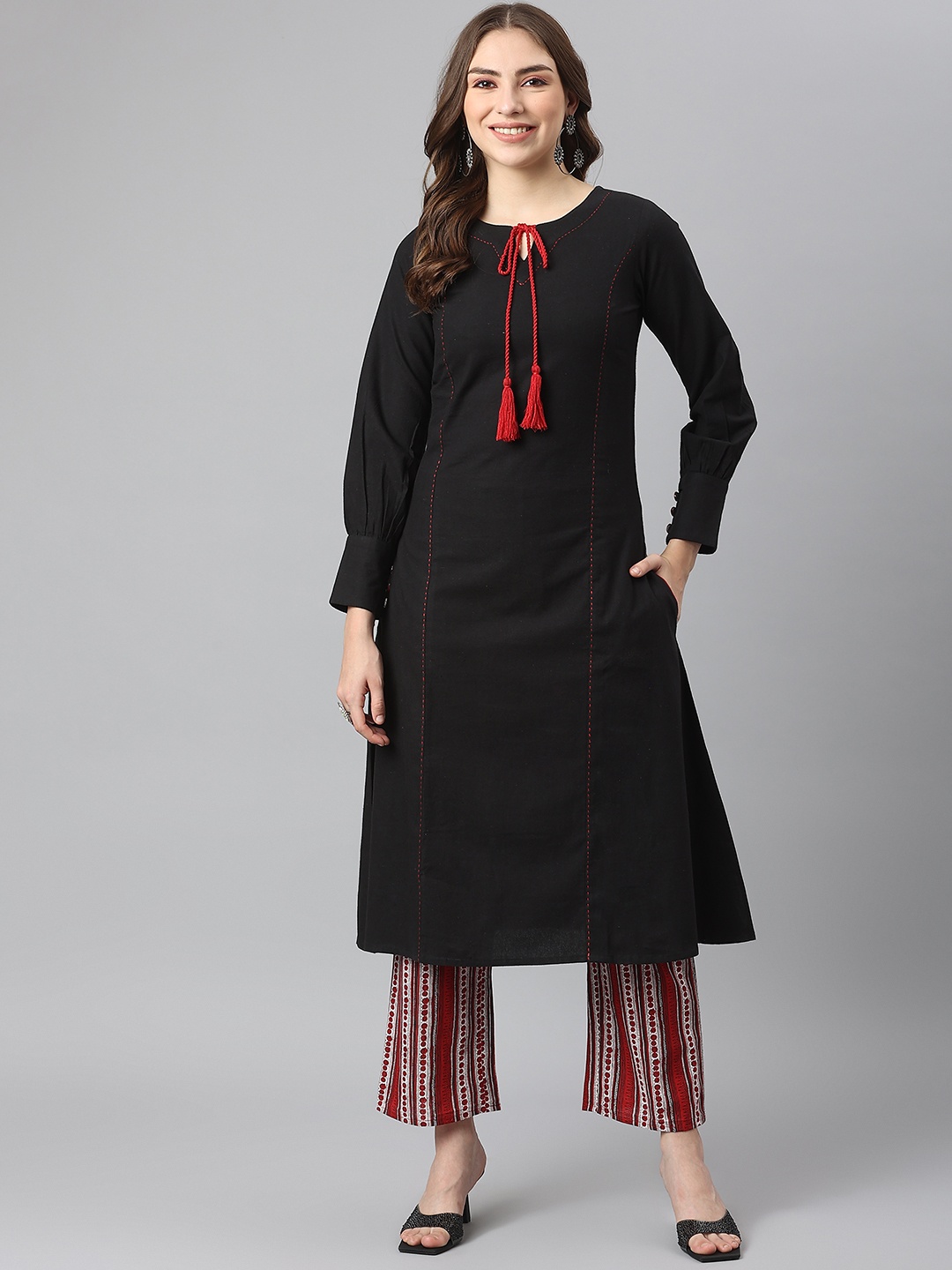 

KALINI Women Black Kurta with Palazzos