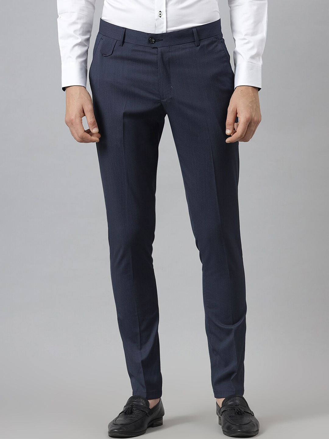 

MR BUTTON Men Blue Slim Fit Trousers