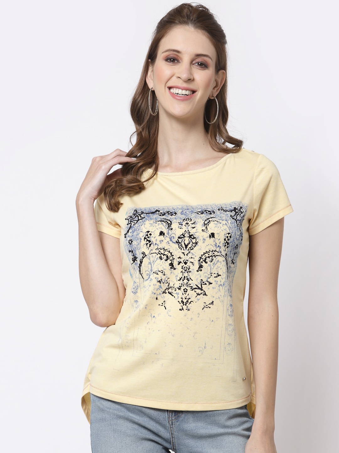 

Juelle Yellow Printed Top