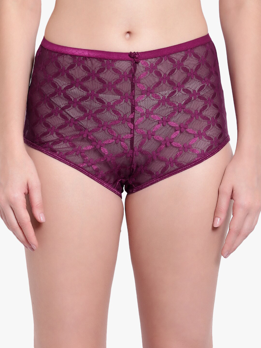 

Bruchi CLUB Women Purple Self-Design Mid-Rise Boyshorts Briefs