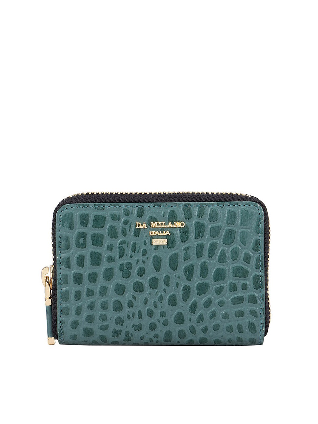

Da Milano Men Green Textured Leather Card Holder
