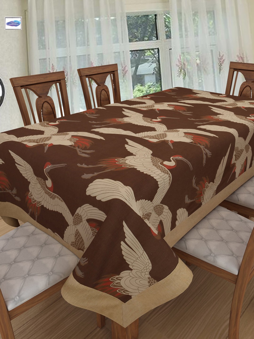 

Clasiko Brown & Beige 6 Seater Cotton Table Cloth
