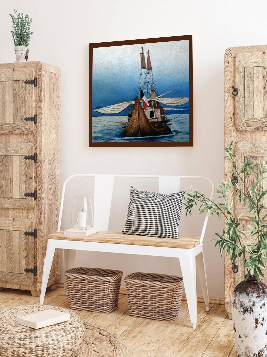 

The Art House Blue & White Abstract Printed Wall Art