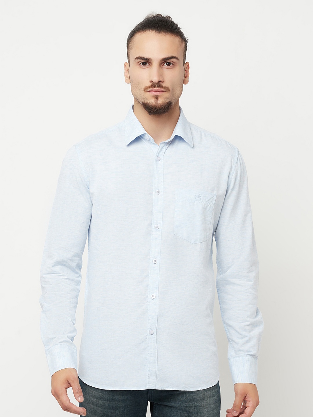 

Crimsoune Club Men Blue Slim Fit Solid Casual Shirt