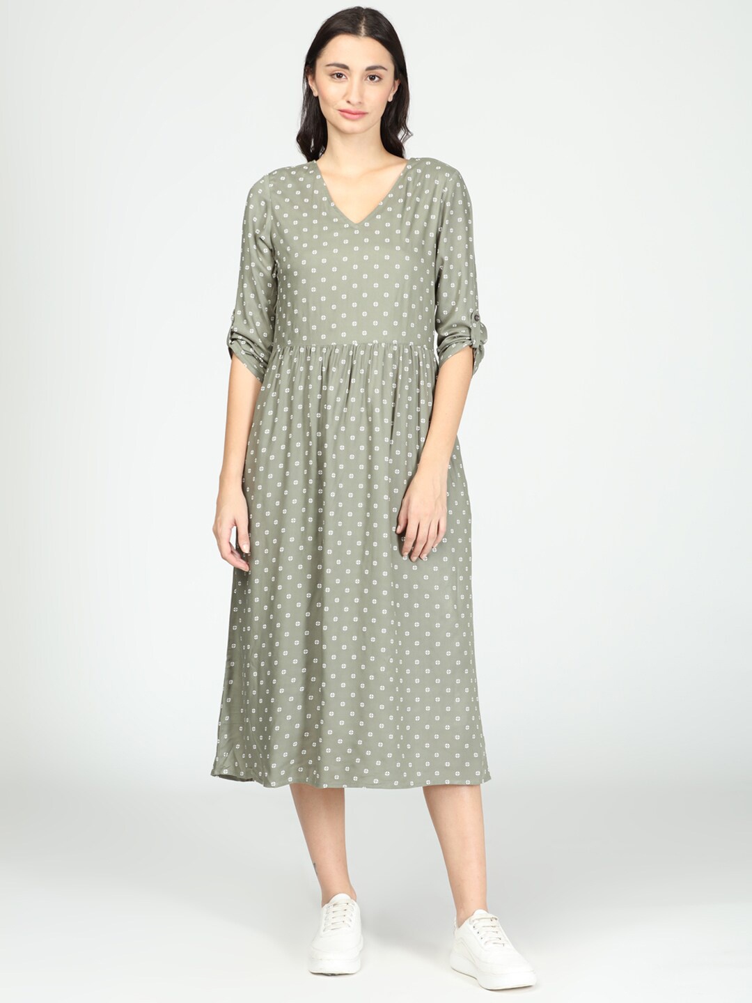 

IDK Olive Green Midi Dress