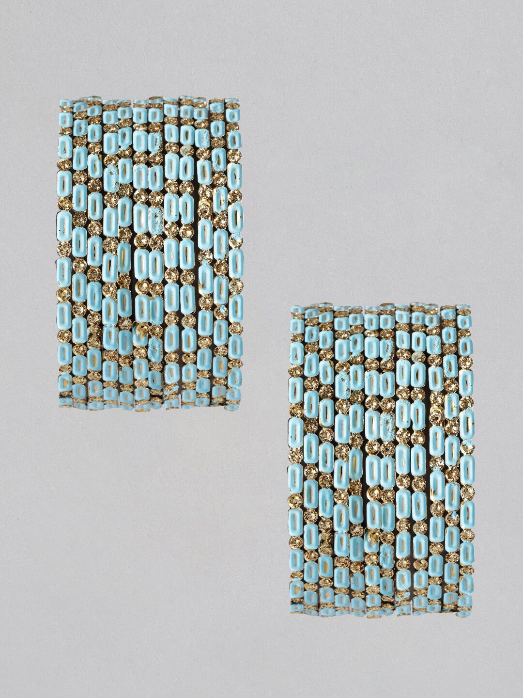 

AccessHer Set Of 6 Gold-Plated Stone-Studded Bangles