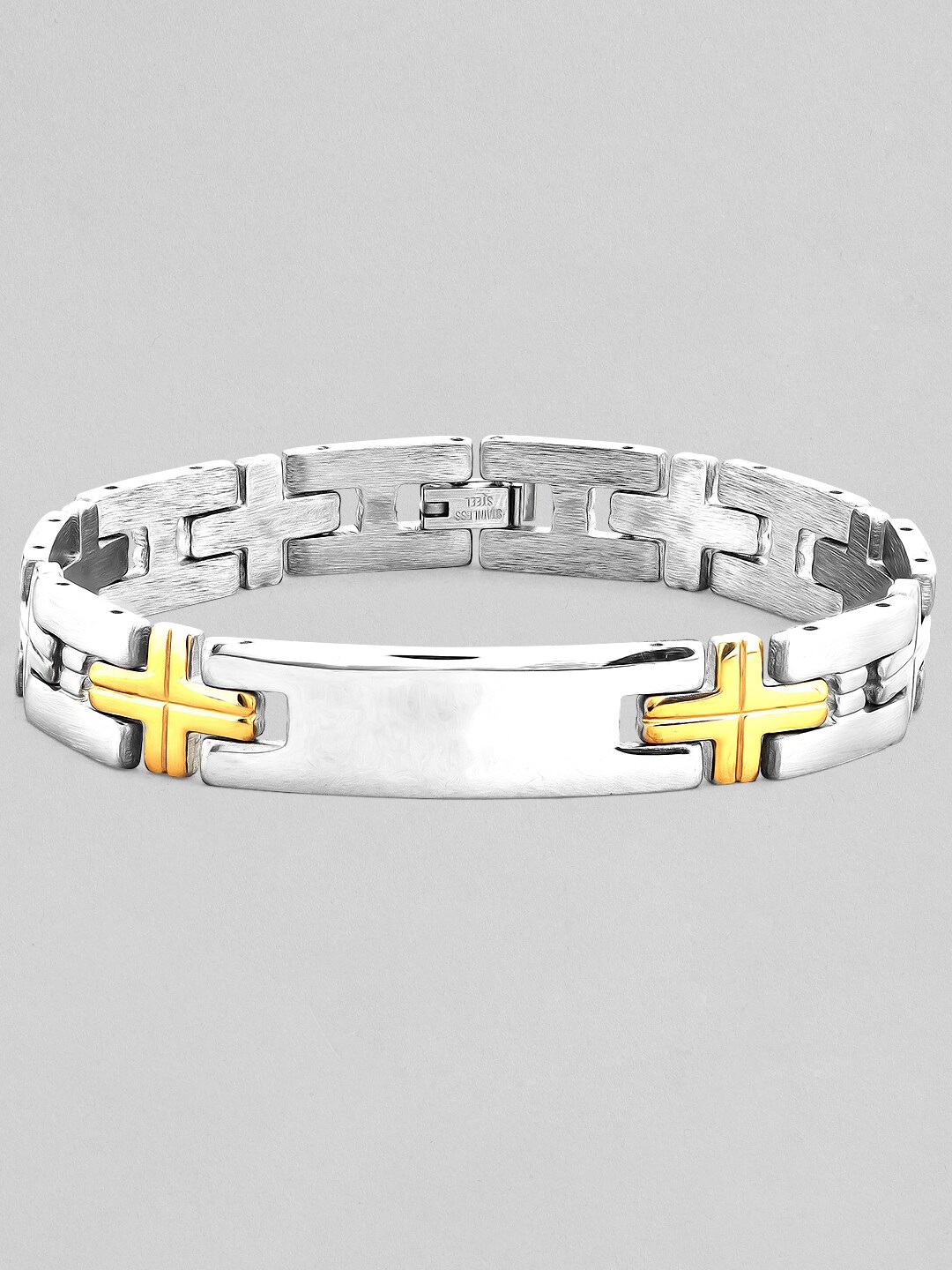 

Roadster Men Silver-Toned & Gold-Toned Silver-Plated Link Bracelet