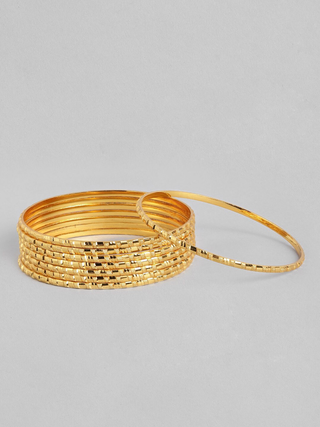 

AccessHer Women Set Of 8 Gold-Plated Brass Bangles