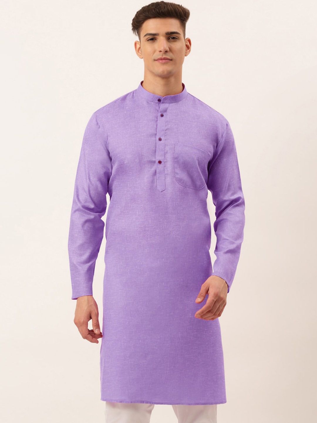 

Jompers Men Purple Pure Cotton Kurta