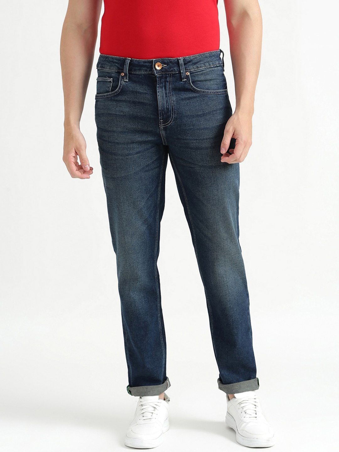 United Colors of Benetton Men Blue Straight Fit Light Fade Jeans