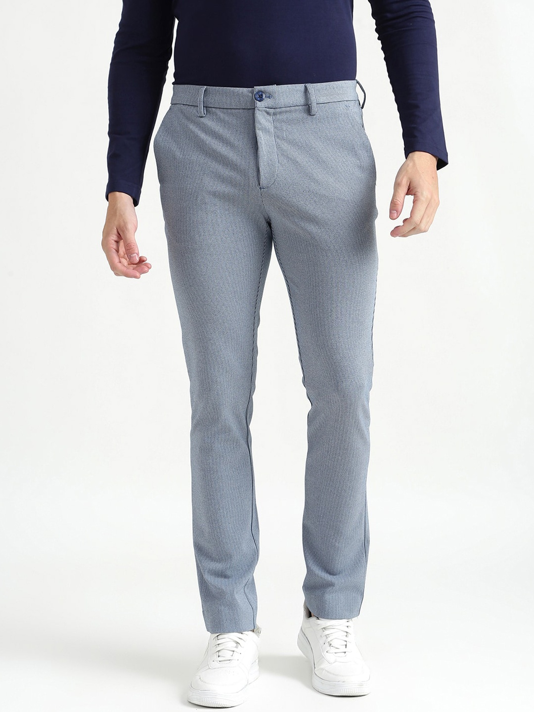 United Colors of Benetton Men Blue Slim Fit Trousers