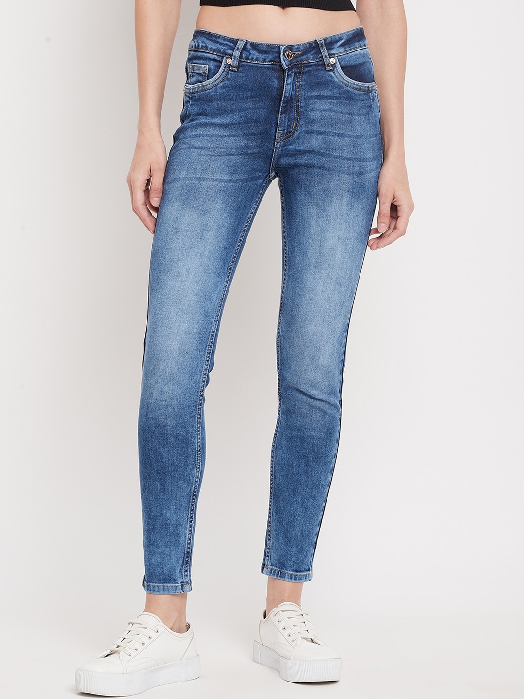 

Madame Women Blue Slim Fit Heavy Fade Jeans