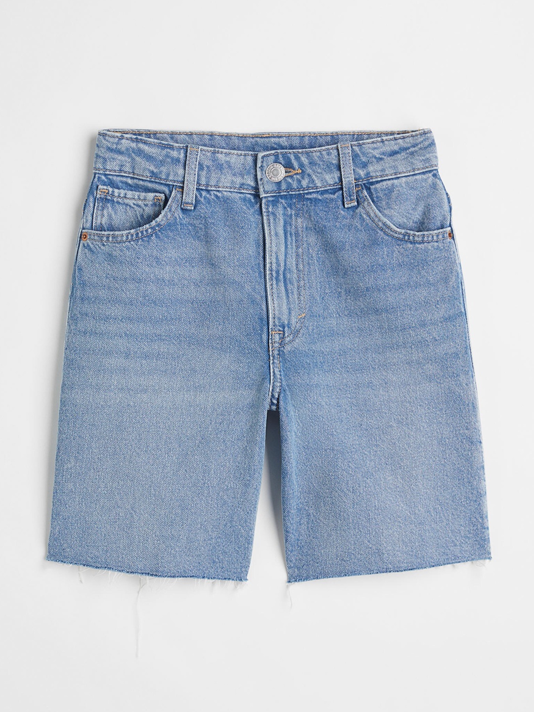 

H&M Girls Cotton denim Bermuda shorts, Blue