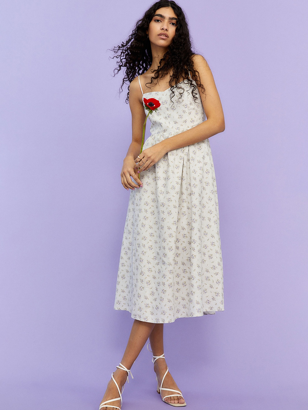 

H&M Grey Linen-Blend Dress