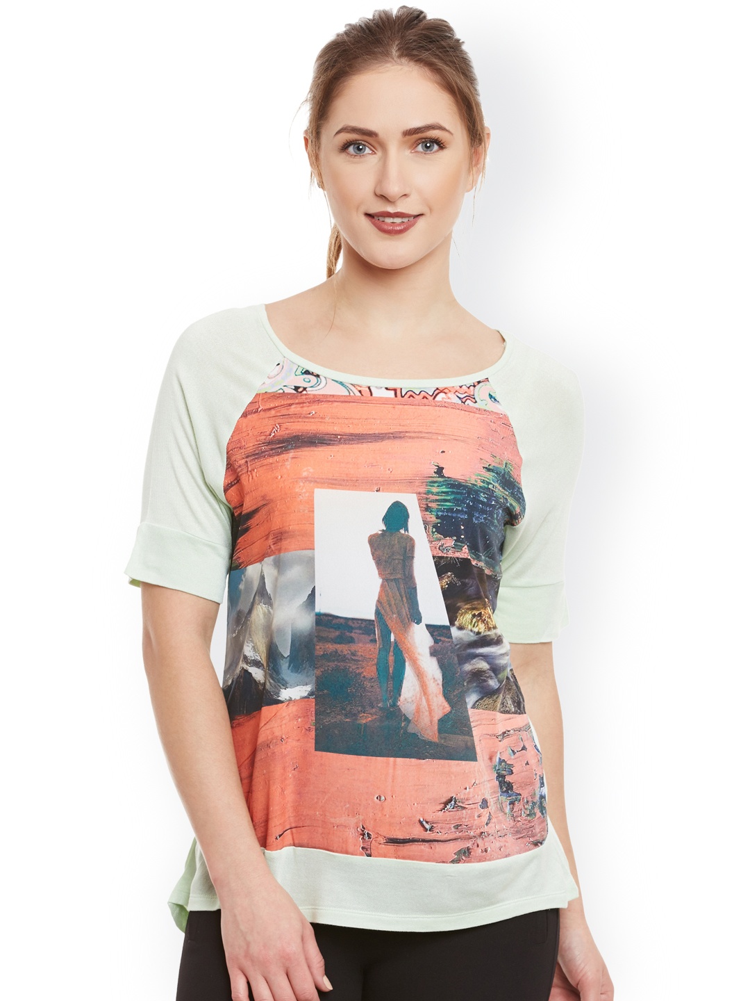 

Kazo Women Green Printed T-shirt