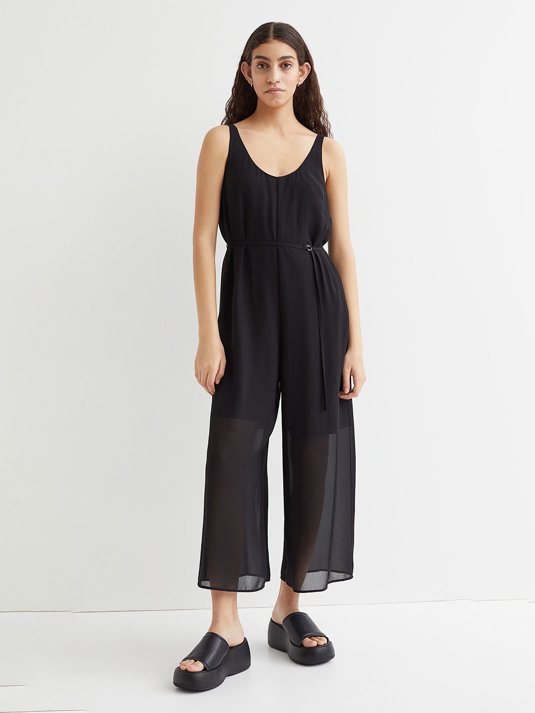 

H&M Women Black Chiffon Jumpsuit