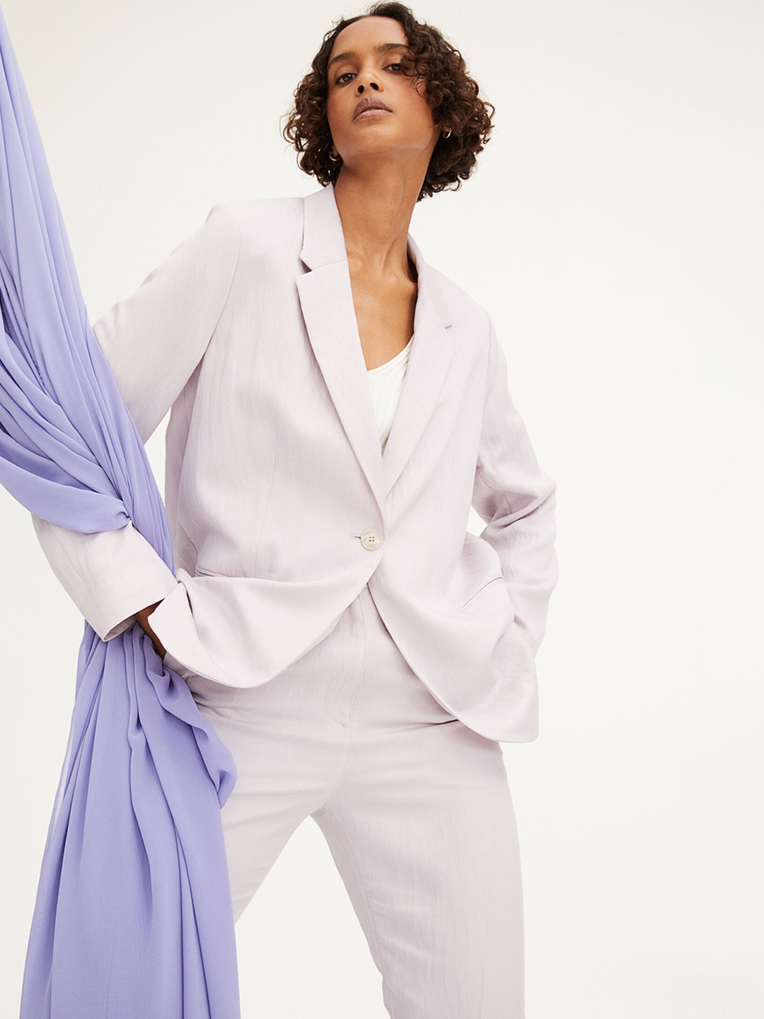 

H&M Women Purple Flared Lyocell-Blend Trousers