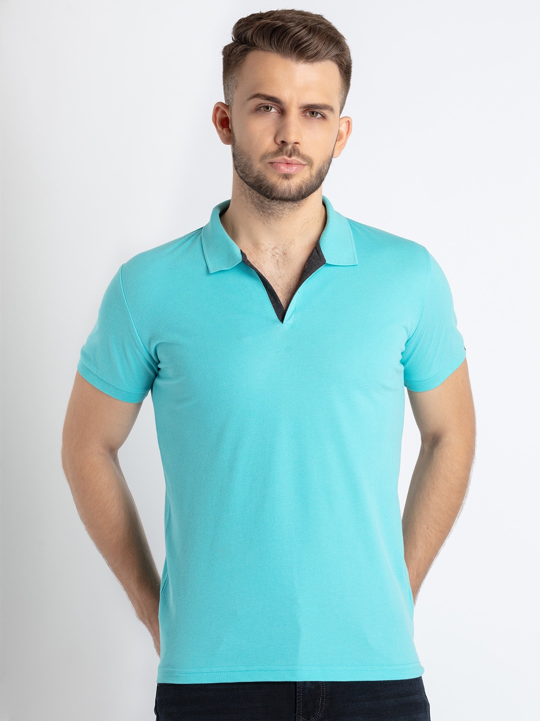 

Status Quo Men Pack Of 2 Blue Polo Collar T-shirt