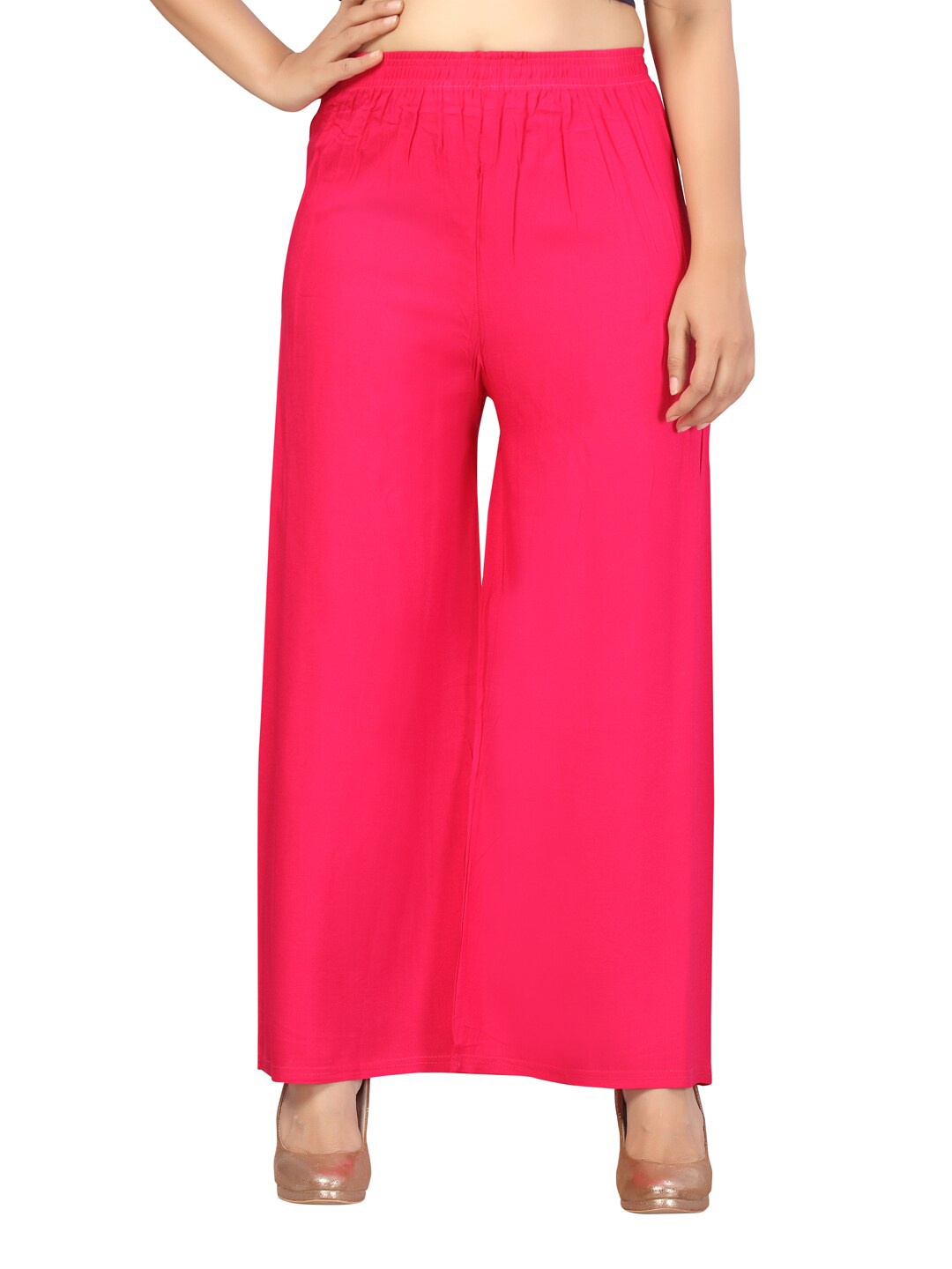 

Aarika Women Pink Solid Straight Palazzos