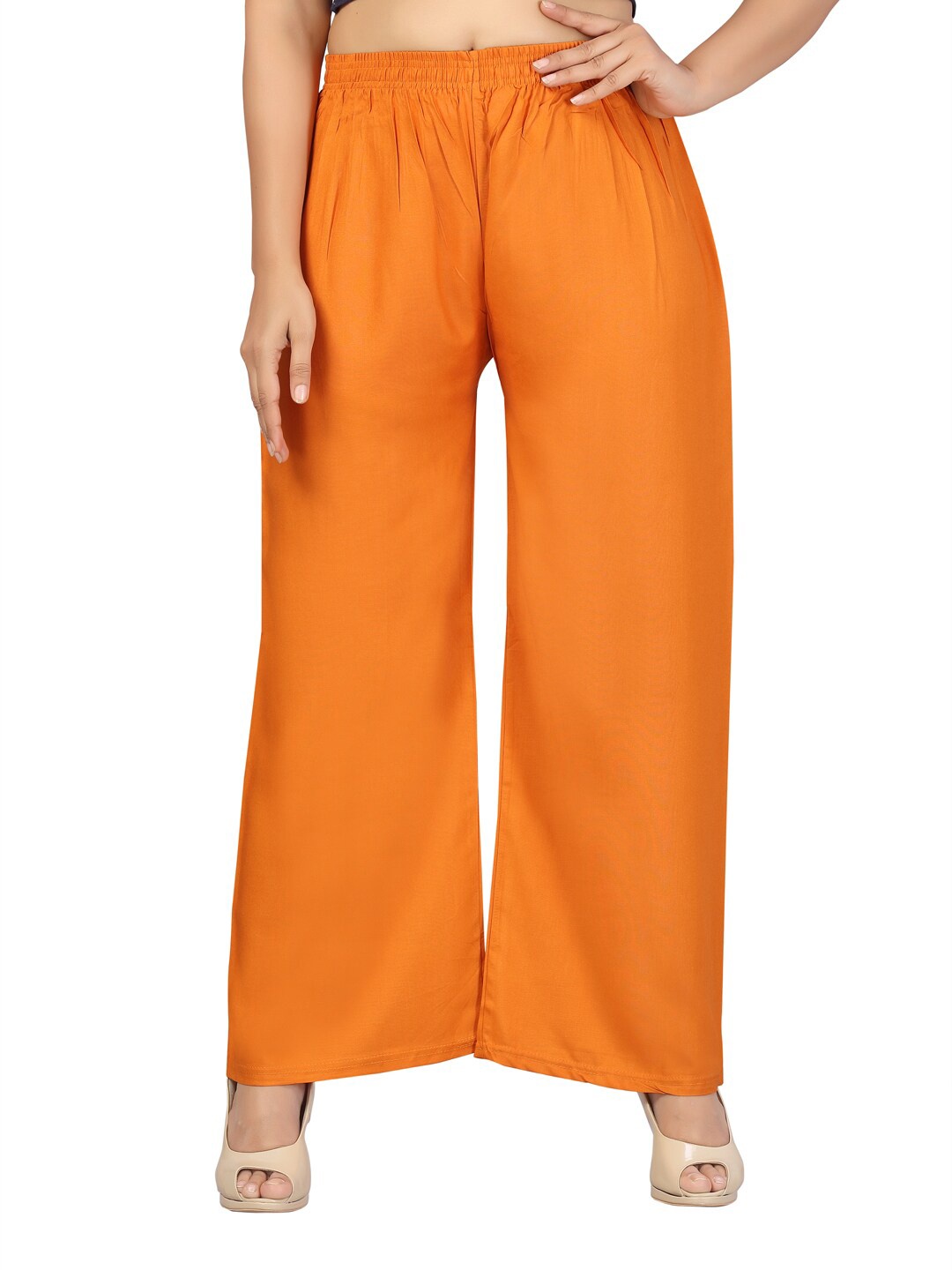 

Aarika Women Orange Flared Palazzos