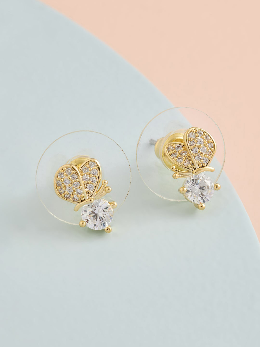 

Kushal's Fashion Jewellery Gold-Plated White Floral Studs Earrings
