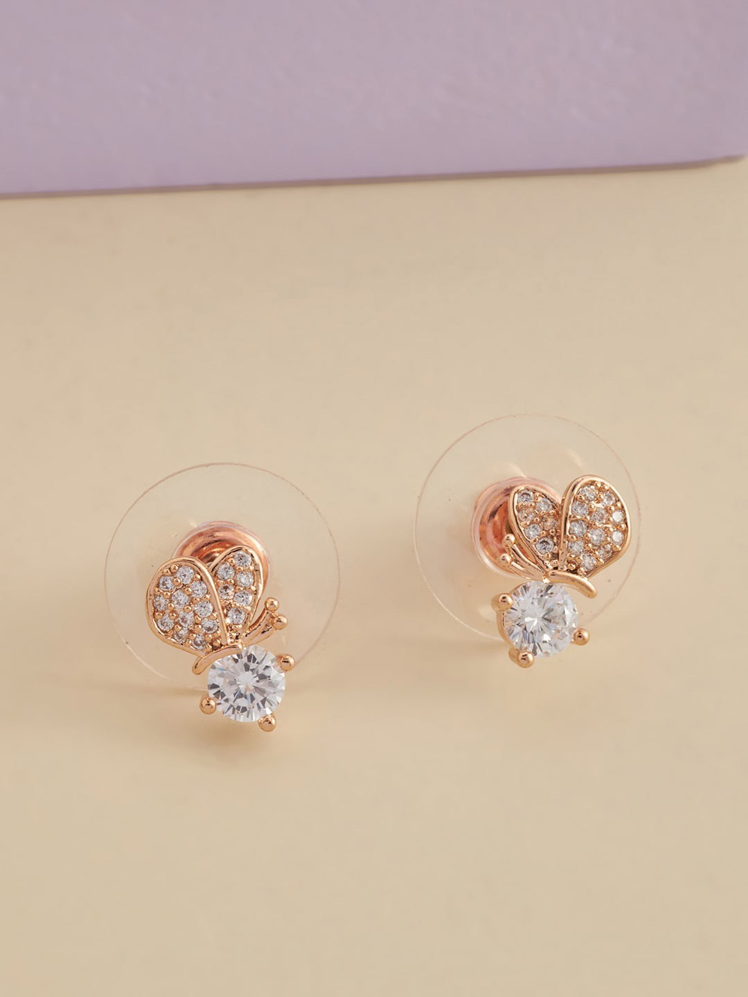 

Kushal's Fashion Jewellery White CZ Floral Studs Earrings