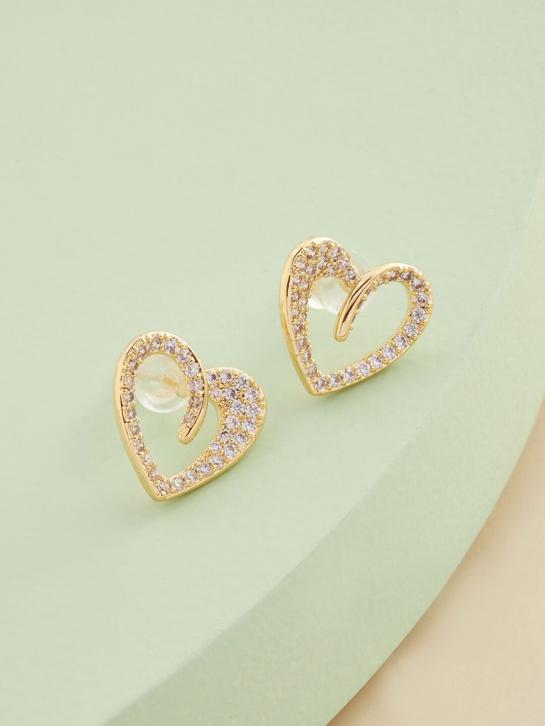

Kushal's Fashion Jewellery White Heart Shaped Studs Earrings