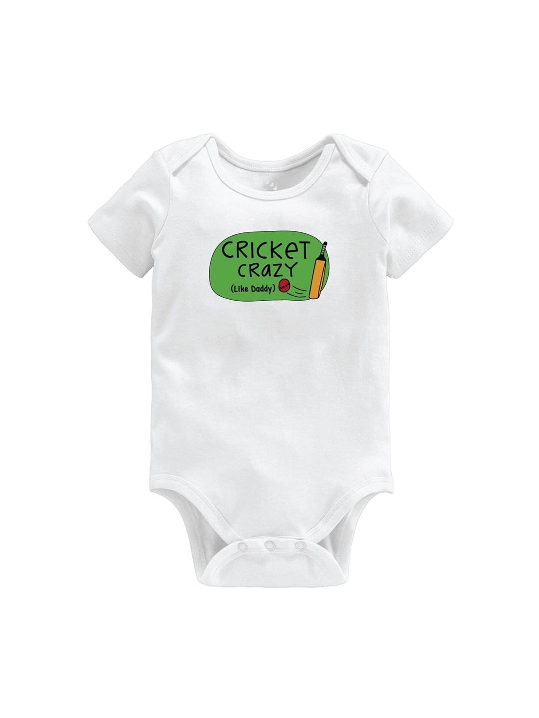 

Zeezeezoo Infant Kids White Cricket Crazy Print Bodysuit