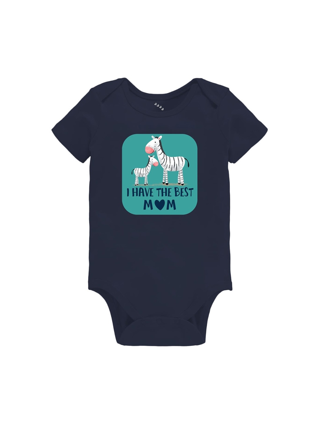 

Zeezeezoo Infant Navy Blue I have the Best Mom Printed Cotton Bodysuit