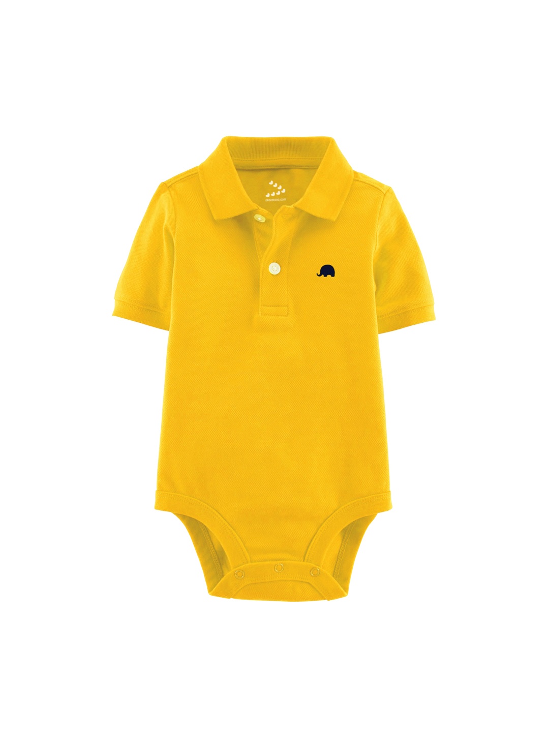 

Zeezeezoo Infant Kids Yellow Solid Polo Collar Cotton Bodysuit