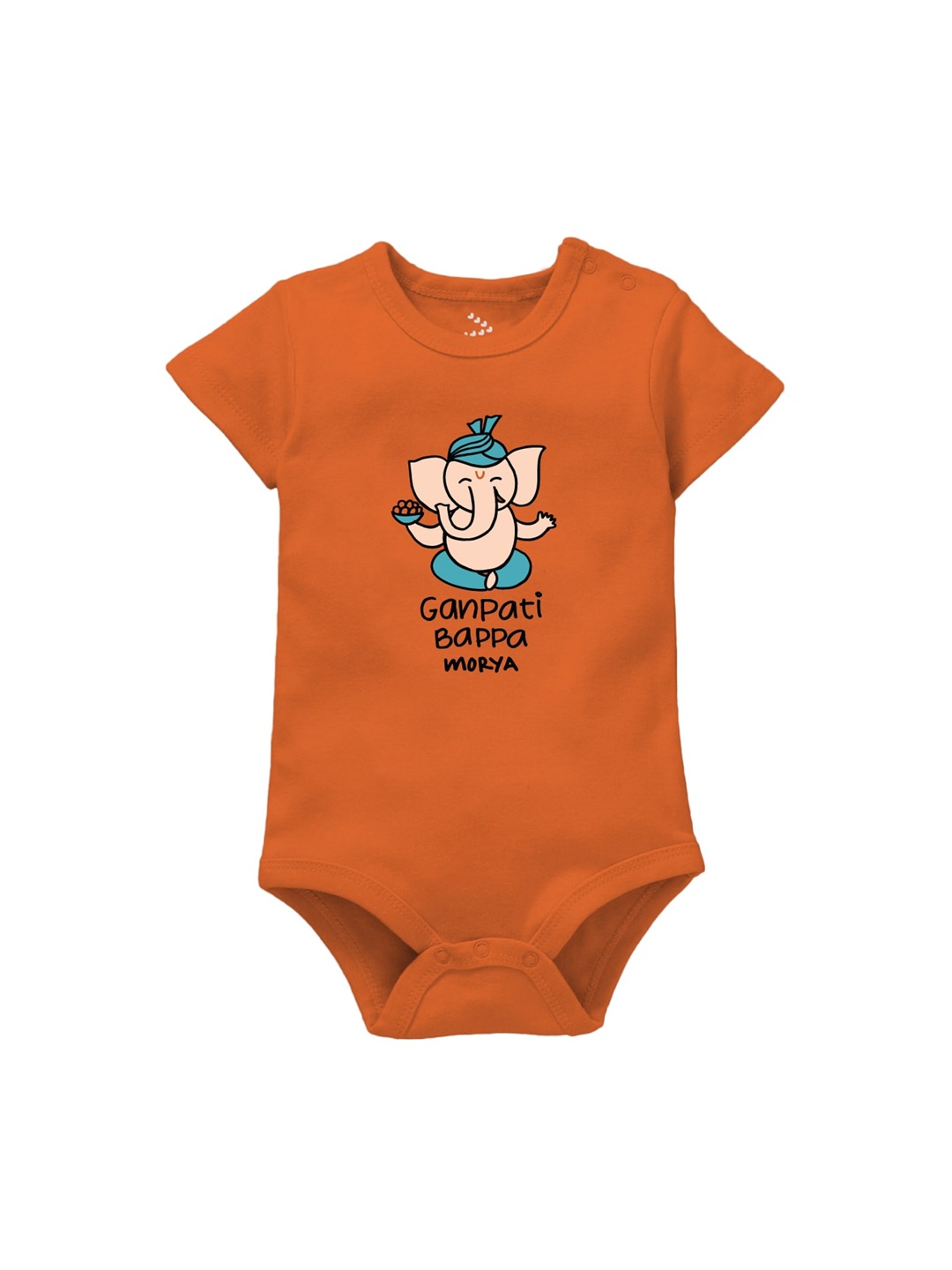 

Zeezeezoo Infant Orange Ganpati Bappa Morya Print Bodysuit