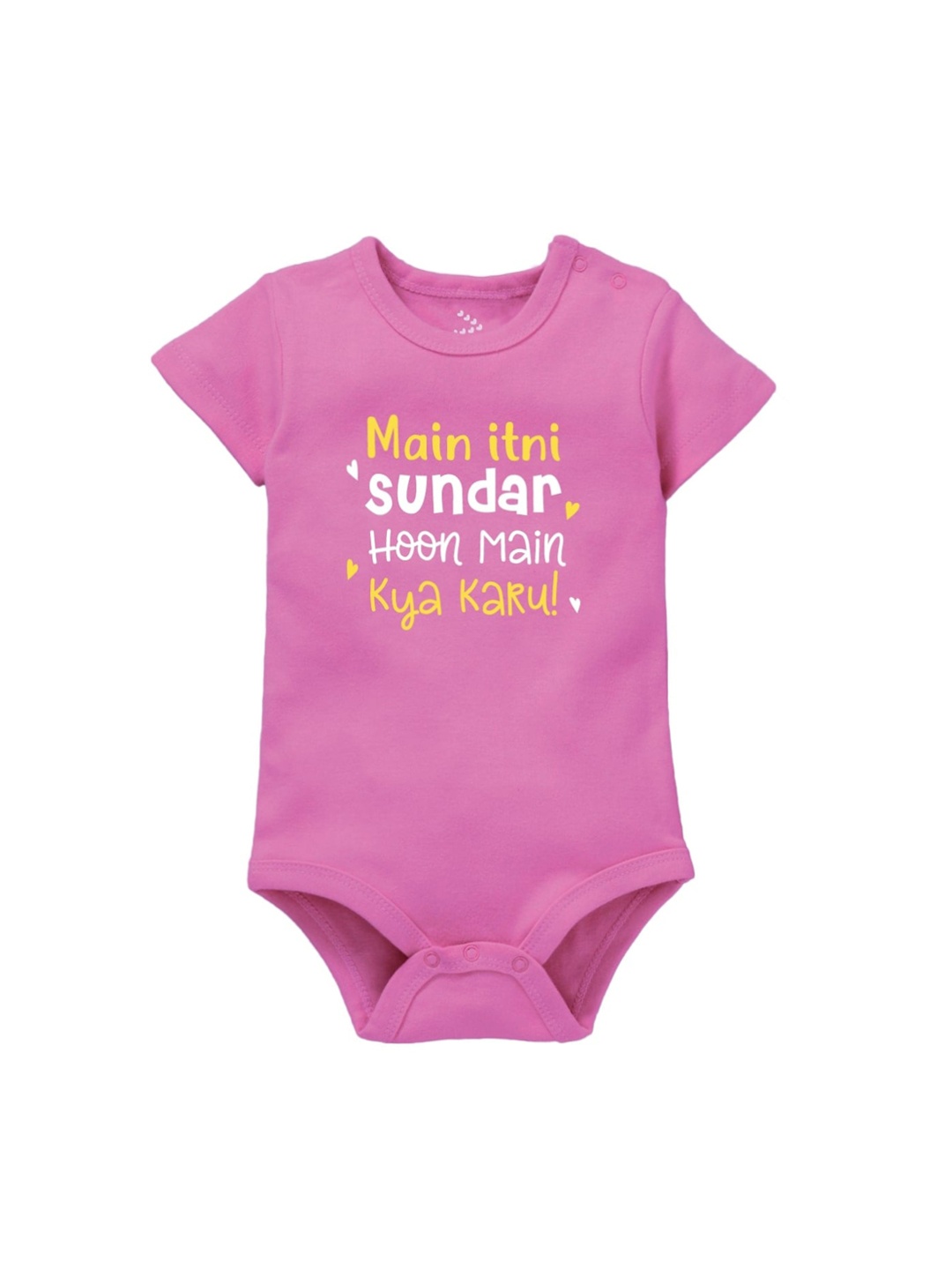 

Zeezeezoo Infant Pink Main Itni Sundar Hoon Kya Karu Print Bodysuit