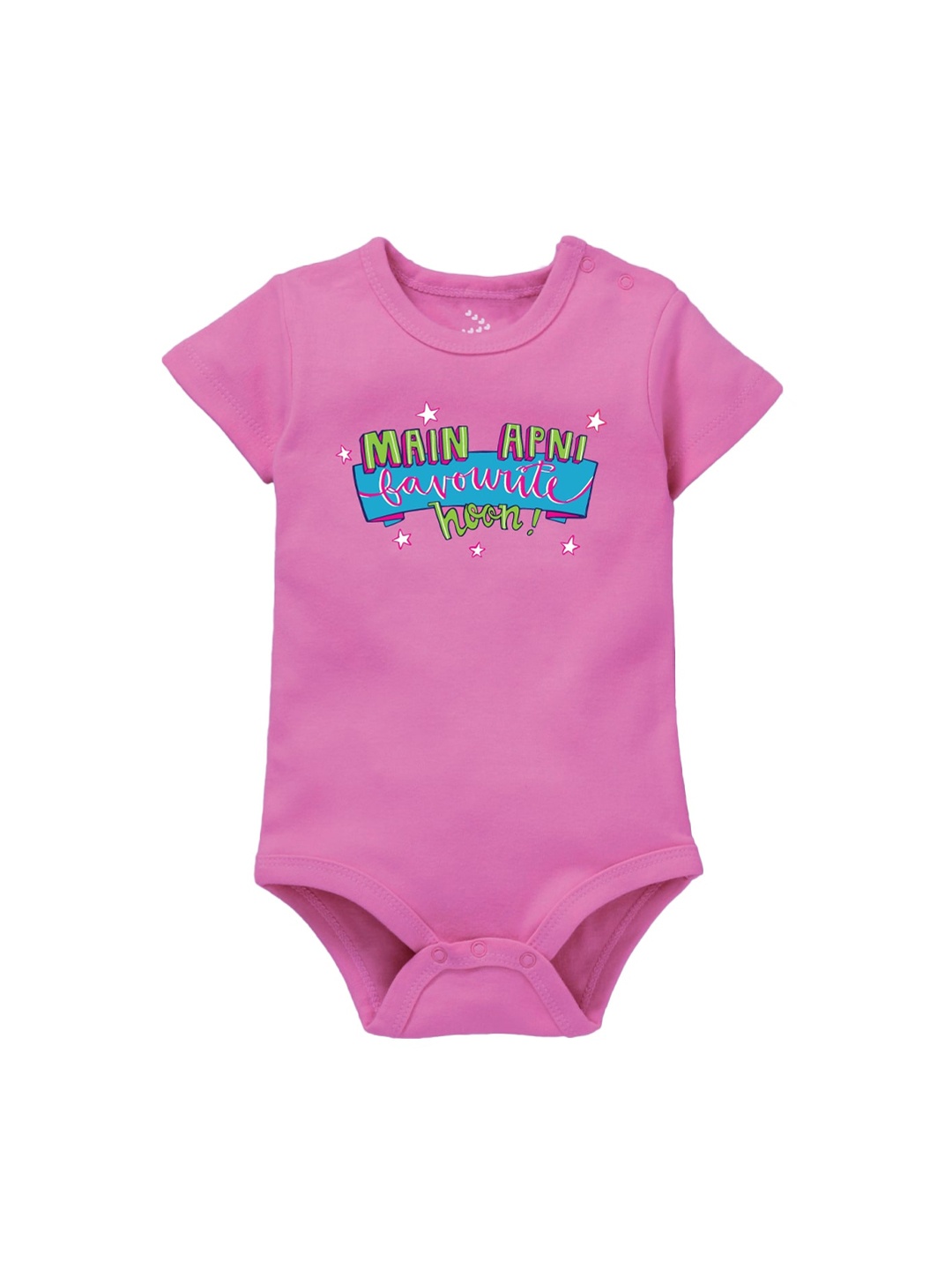 

Zeezeezoo Infant Kids Typography Printed Cotton Bodysuit, Pink