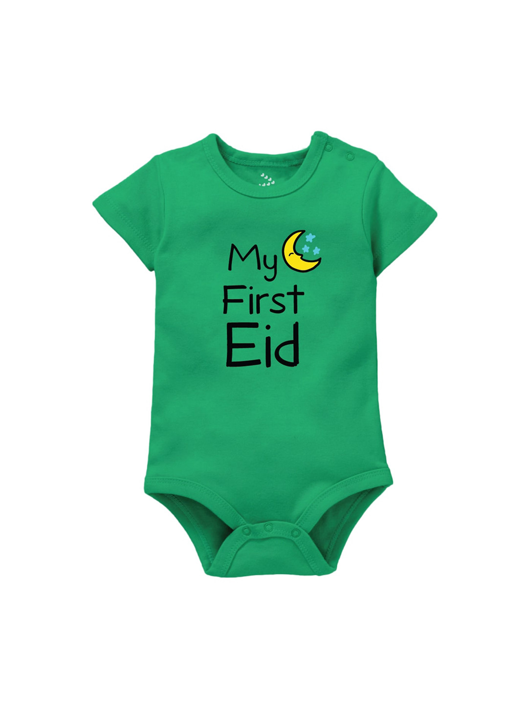 

Zeezeezoo Infant Green & Black My 1st Eid Printed Cotton Bodysuit
