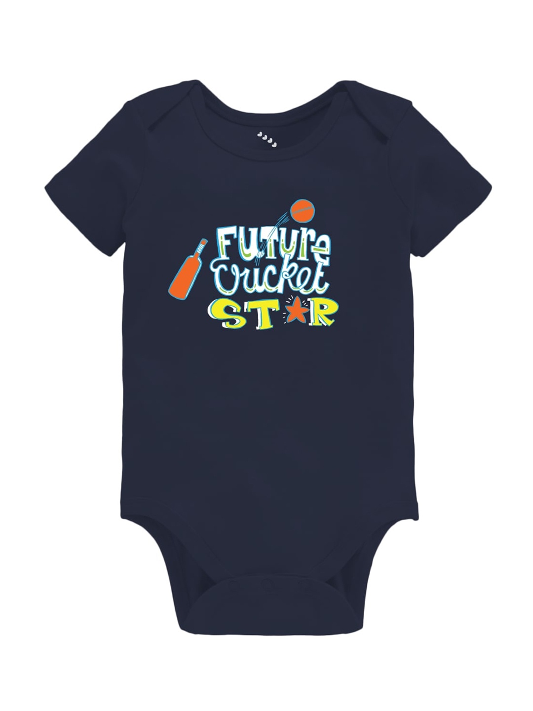 

Zeezeezoo Infant Kids Navy Blue Future Cricket Star Printed Bodysuit