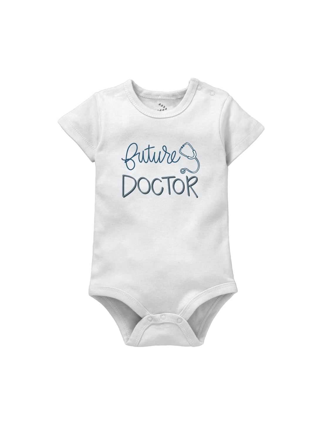 

Zeezeezoo Infant White & Black Future Doctor Printed Cotton Bodysuit