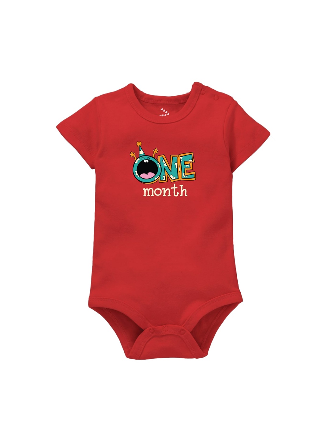 

Zeezeezoo Infants 1 Birthday Printed Pure Cotton Bodysuit, Red
