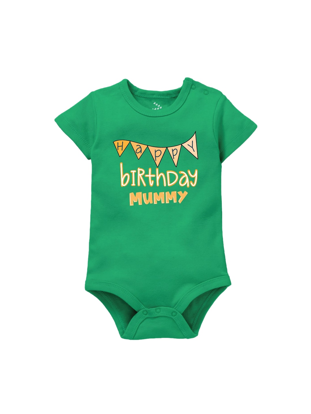 

Zeezeezoo Infant Kids Green Happy Birthday Mummy Printed Cotton Bodysuit
